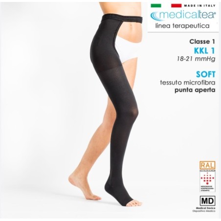 Mono collant micro fibra c1 reg punta aperta bei sinistro taglia m