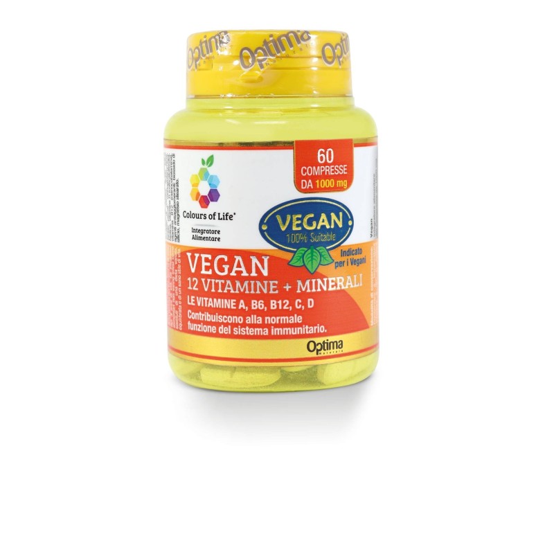 Colours of life vegan 12 vitamine + 3 minerali 60 compresse
