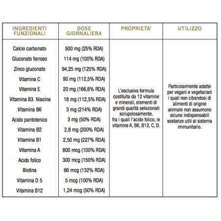 Colours of life vegan 12 vitamine + 3 minerali 60 compresse