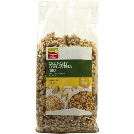 Fsc crunchy con avena bio ad alto contenuto di fibre con olio di girasole senza olio di palma 375 g Fsc crunchy con avena bio ad alto contenuto di fibre con olio di girasole senza olio di palma 375 g