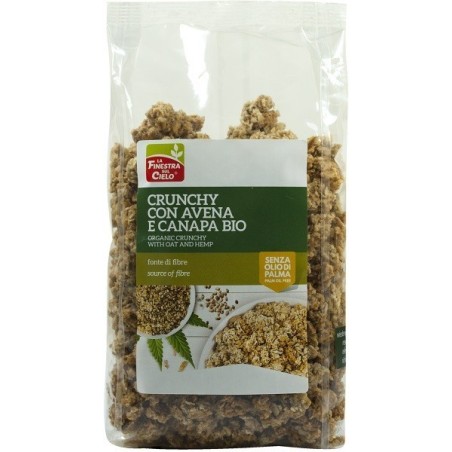 Fsc crunchy con avena e canapa bio ad alto contenuto di fibra con olio di girasole e senza olio di palma 375 g Fsc crunchy con avena e canapa bio ad alto contenuto di fibra con olio di girasole e senza olio di palma 375 g