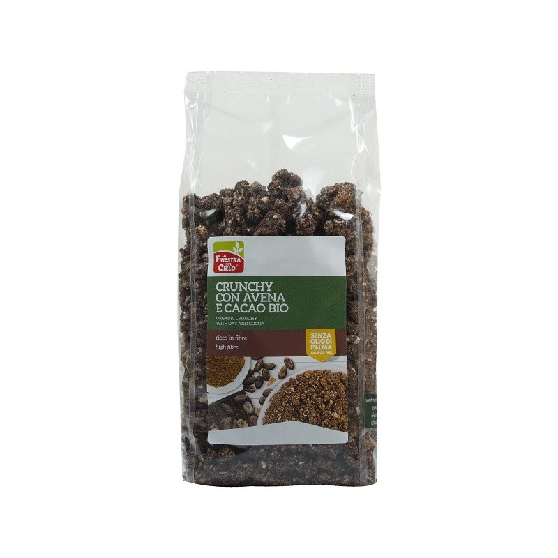 Fsc crunchy con avena e cacao bio ad alto contenuto di fibrecon olio di girasole senza olio di palma 375 g Fsc crunchy con avena e cacao bio ad alto contenuto di fibrecon olio di girasole senza olio di palma 375 g
