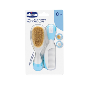 Chicco spazzola + pettine azzurro