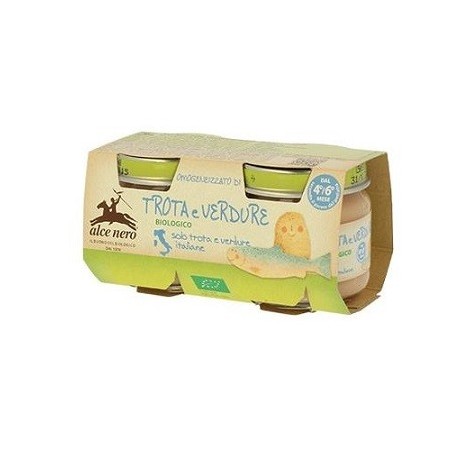 Omogeneizzato trota e verdure baby food bio 2 x 80 g