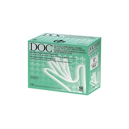 Guanto chirurgico in lattice superficie microruvida talcato50 paia articolo chr 6,5