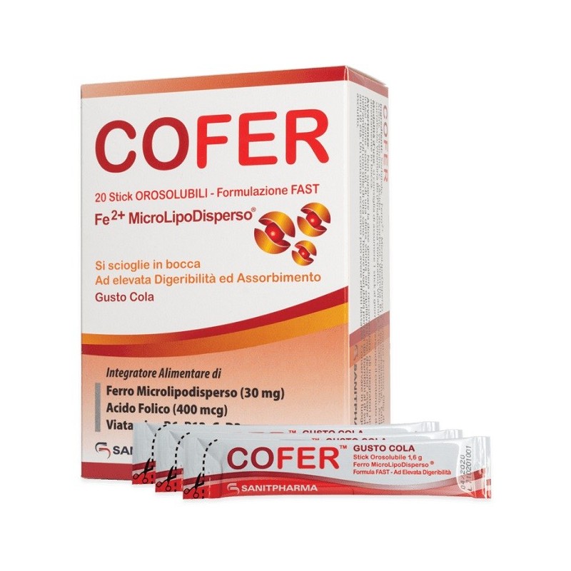 Cofer 20 stick orosolubili gusto cola Cofer 20 stick orosolubili gusto cola