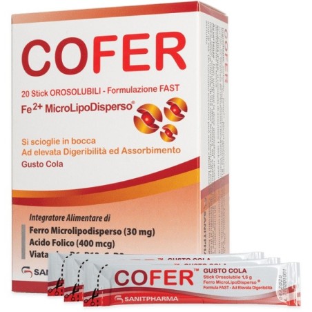 Cofer 20 stick orosolubili gusto cola Cofer 20 stick orosolubili gusto cola