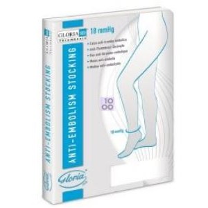 Gloriamed thrombosis 18 punta chiusa con foro d'ispezione gambaletto regular misura m 1 paio