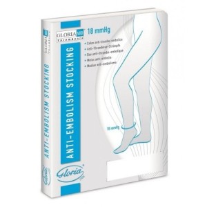 Gloriamed thrombosis 18 punta chiusa con foro d'ispezione tutta coscia autoreggente lungo misura l 1 paio