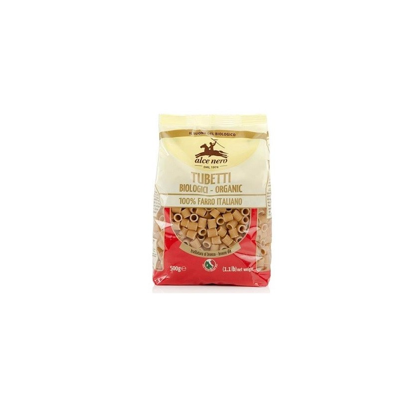 Tubetti 100% sfarinato di farro bio 500 g Tubetti 100% sfarinato di farro bio 500 g