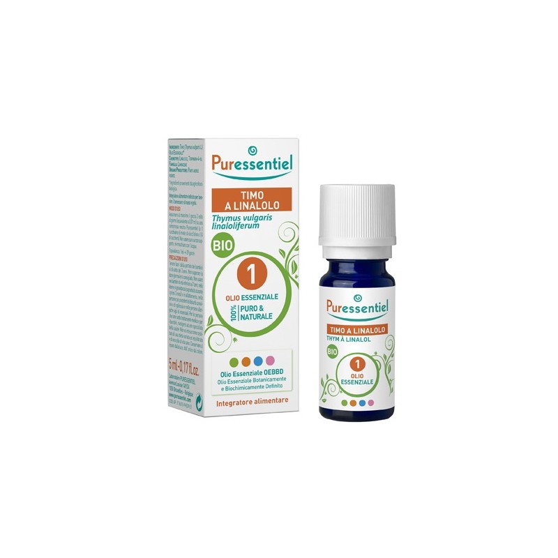 Puressentiel timo a linalolo olio essenziale bio 5 ml Puressentiel timo a linalolo olio essenziale bio 5 ml