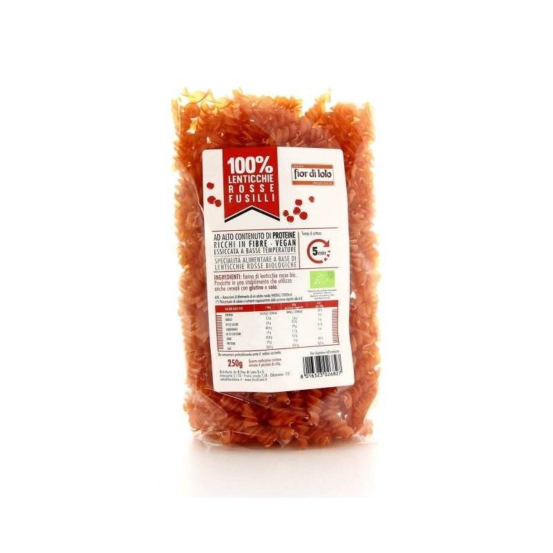 Fusilli di lenticchie rosse bio 250 g