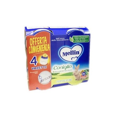 Mellin omogeneizzato coniglio 4x80 g