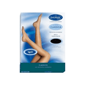Sauber collant 140 super coprente maglia microrete nero 4 linea classica