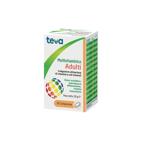 Multivitaminico adulti teva 30 compresse 30 g Multivitaminico adulti teva 30 compresse 30 g