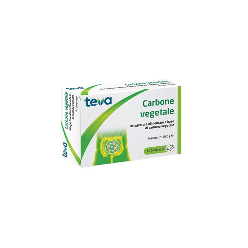 Carbone vegetale teva 40 compresse 16,2 g