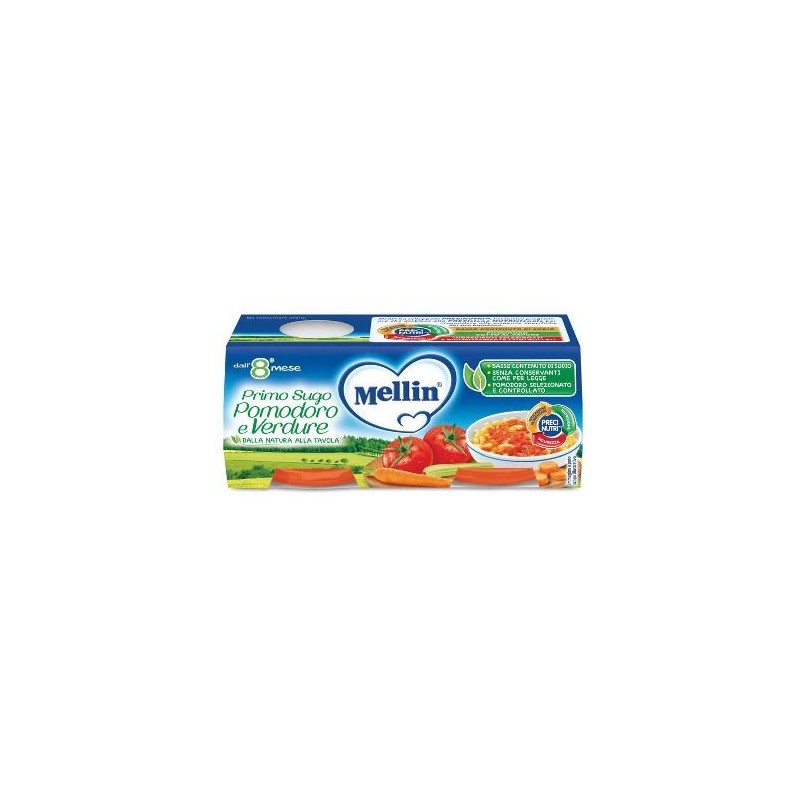 Mellin primo sugo pomodoro e verdure 2 vasetti da 80 g
