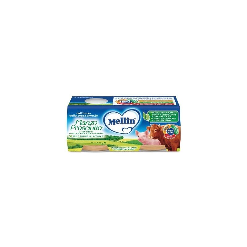 Mellin omogeneizzato manzo prosciutto con verdure 2 pezzi x120 g