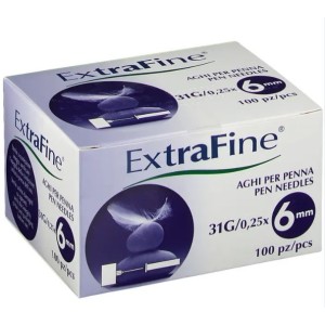 Ago per penna da insulina extrafine gauge 31 6 mm 100 pezzi