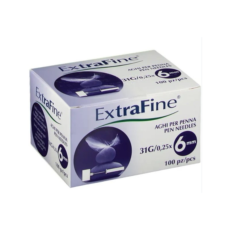 Ago per penna da insulina extrafine gauge 31 6 mm 100 pezzi