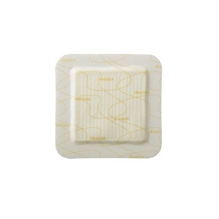 Medicazione biatain in schiuma di poliuretano con bordo adesivo in silicone 10x10 cm 10 pezzi