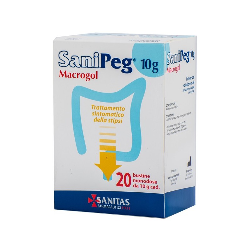Sanipeg macrogol polvere per soluzione orale 20 buste da 10g