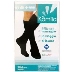 Autoreggente cotone kamila classe 2 long punta aperta beigem