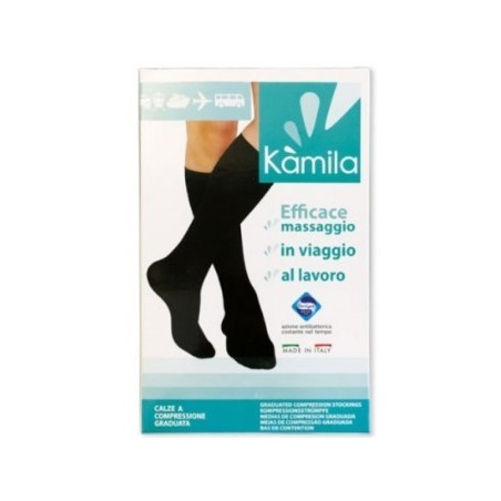 Autoreggente cotone kamila classe 2 long punta aperta beigem
