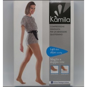 Kamila comfort 140 denari collant maglia rete playa 5 18/20mmhg