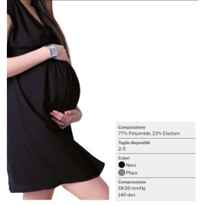 Kamila collant gestante maternity maglia rete 140 denari nero 3
