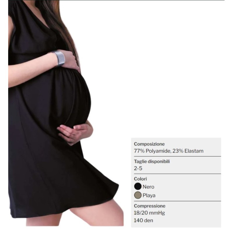 Kamila collant gestante maternity maglia rete 140 denari nero 3