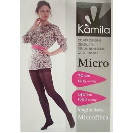 Kamila collant micro fibra 70 denari nero 3 12/15 mmhg
