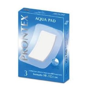 Garza compressa prontex aqua pad 10x12,5 cm 3 pezzi