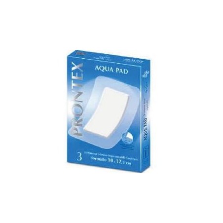 Garza compressa prontex aqua pad 10x12,5 cm 3 pezzi