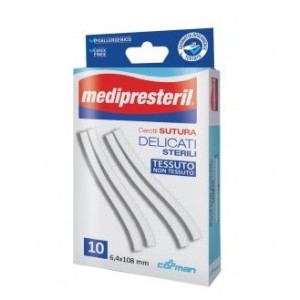 Cerotto per sutura medipresteril delicati tessuto non tessuto 6,4x108mm 10 pezzi
