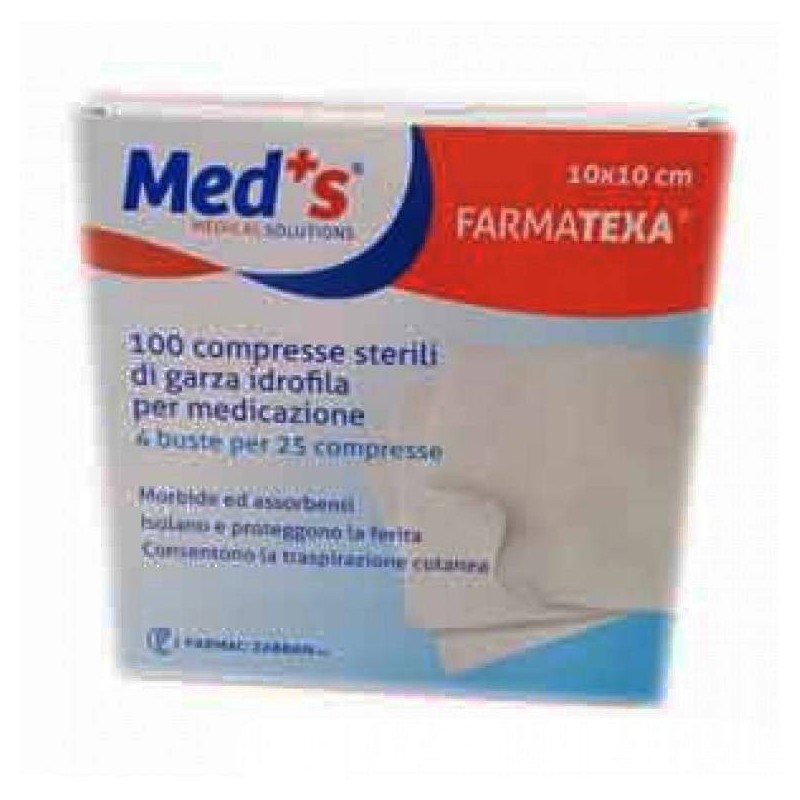 Garza compressa idrofila meds farmatexa 2/8 10x10cm 100 pezzi