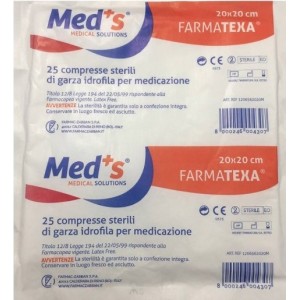Garza compressa idrofila meds farmatexa 12/8 20x20cm 25 pezzi