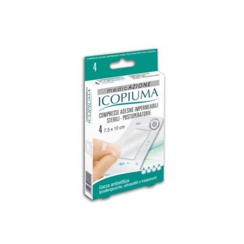 Garza compressa icopiuma medicata postoperatoria 10x7,5 cm 4pezzi