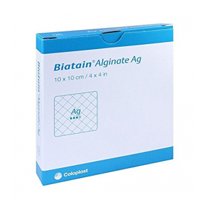 Medicazione biatain alginate in alginato e carbossimetilcellulosa 10x10 cm 10 pezzi