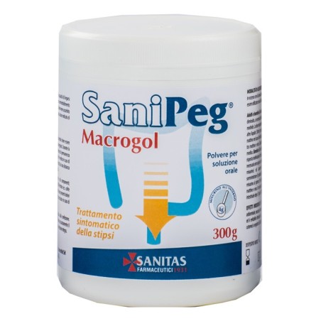 Sanipeg macrogol polvere per soluzione orale barattolo 300 g Sanipeg macrogol polvere per soluzione orale barattolo 300 g
