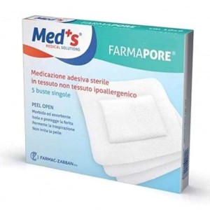 Medicazione meds farmapore adesiva sterile cm15x15 astuccio5 pezzi