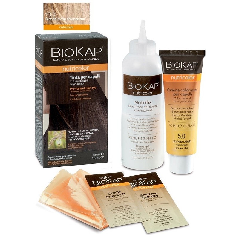 Biokap nutricolor 10,0 new biondo extra chiarissimo tinta tubo + flacone
