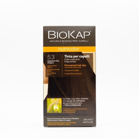 Biokap nutricolor 5,3 new castano oro chiaro tinta tubo + flacone