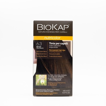 Biokap nutricolor 6,3 biondo oro scuro tinta tubo + flacone