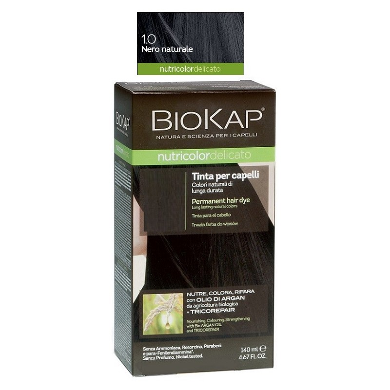 Biokap nutricolor delicato 1,0 nero naturale tinta tubo + flacone