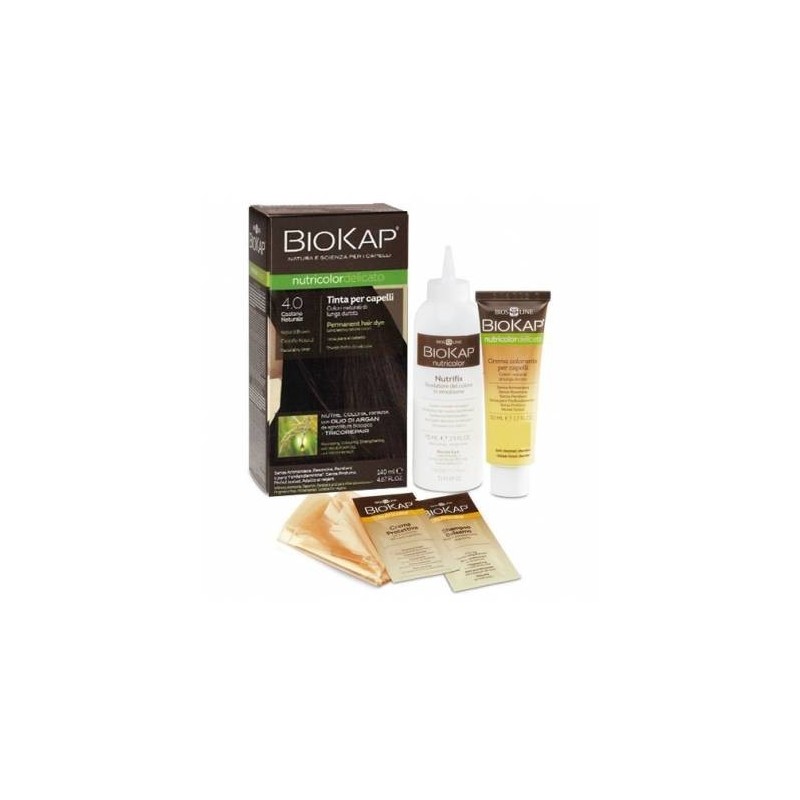 Biokap nutricolor delicato 4,00 castano naturale tinta tubo+ flacone