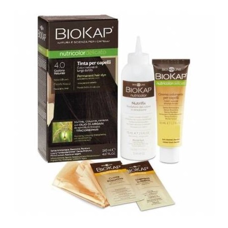 Biokap nutricolor delicato 4,00 castano naturale tinta tubo+ flacone