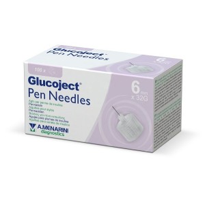 Ago per penna da insulina glucoject 6 mm gauge 32 100 pezzi
