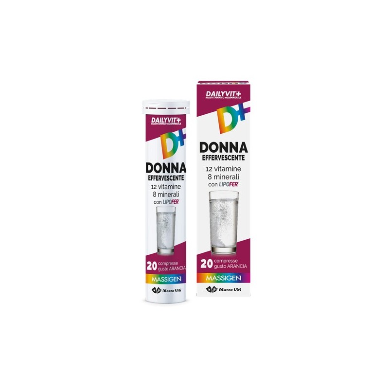 Dailyvit+ multivitaminico e multiminerale donna effervescente 20 compresse Dailyvit+ multivitaminico e multiminerale donna effervescente 20 compresse