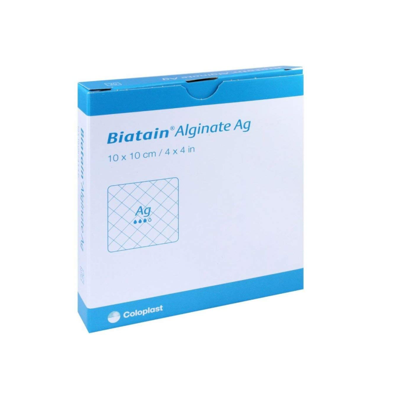 Medicazione biatain in schiuma di poliuretano a rilascio diargento 10x10 cm 5 pezzi